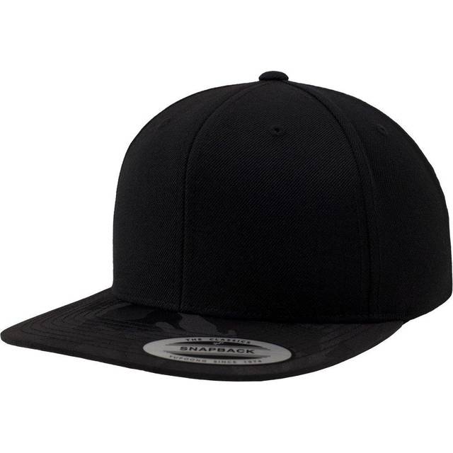 (One Size, Black Camo) Flexfit Camo Visor Snapback Cap