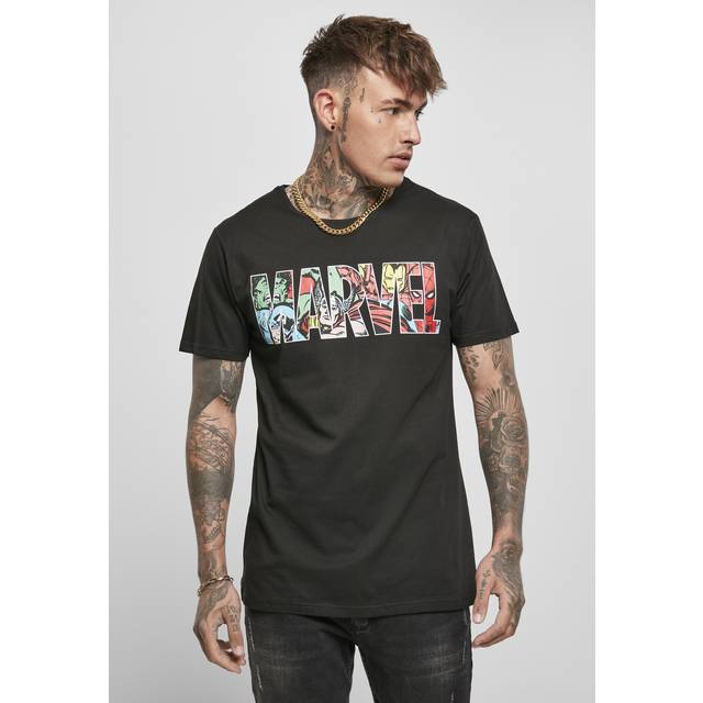 Merchcode MC Marvel Logo Character Tee Black / XS T-shirt
