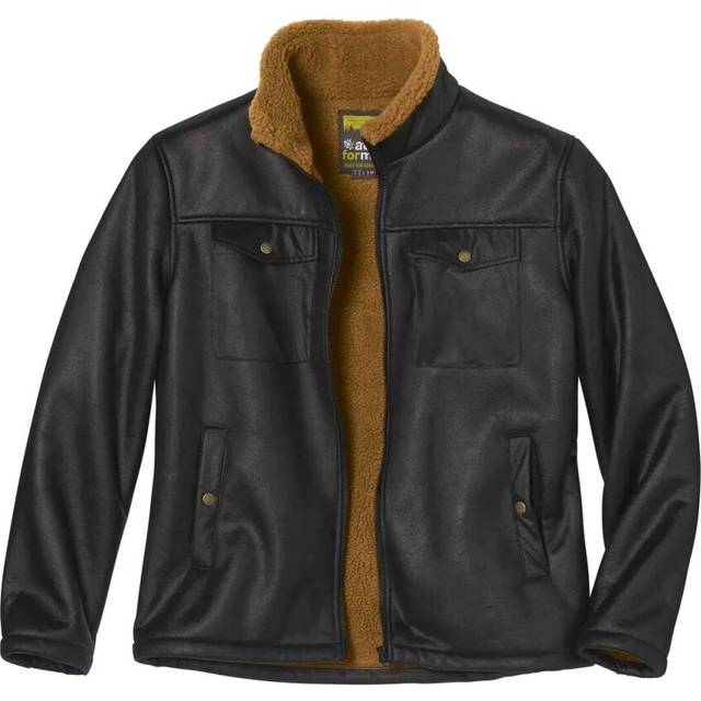 (L, Black) Atlas For Men Mens Sherpa Lined Bomber Jacket