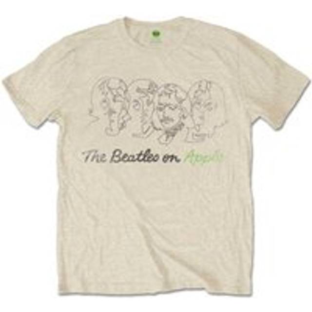 (XL, Sand) The Beatles Unisex Adult On Apple Faces T-Shirt