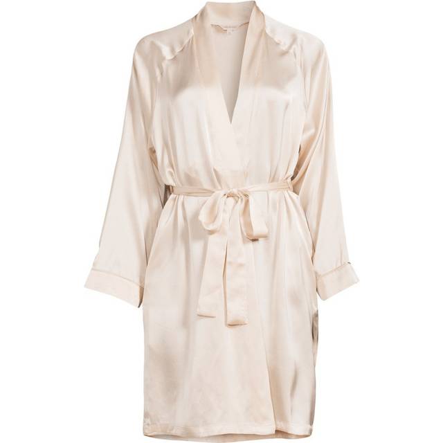 Morgonrock siden beige