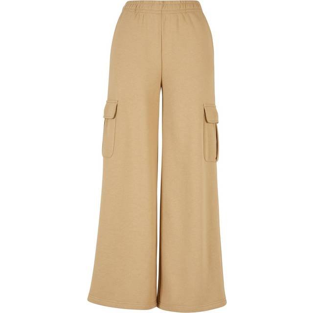 UC Ladies UC Highwaist Wide Leg Cargo Terry Pants Beige / L Byxor