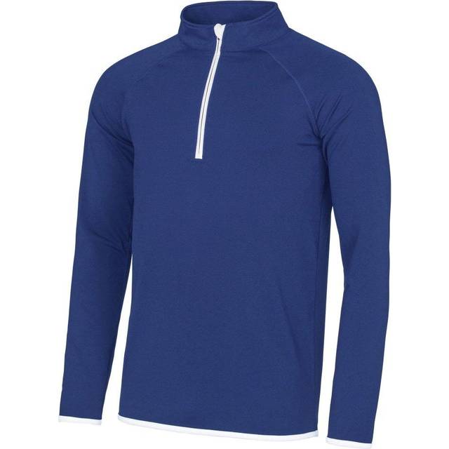 (L, Royal Blue/ Arctic White) AWDis Just Cool Mens Half Zip Sweatshirt
