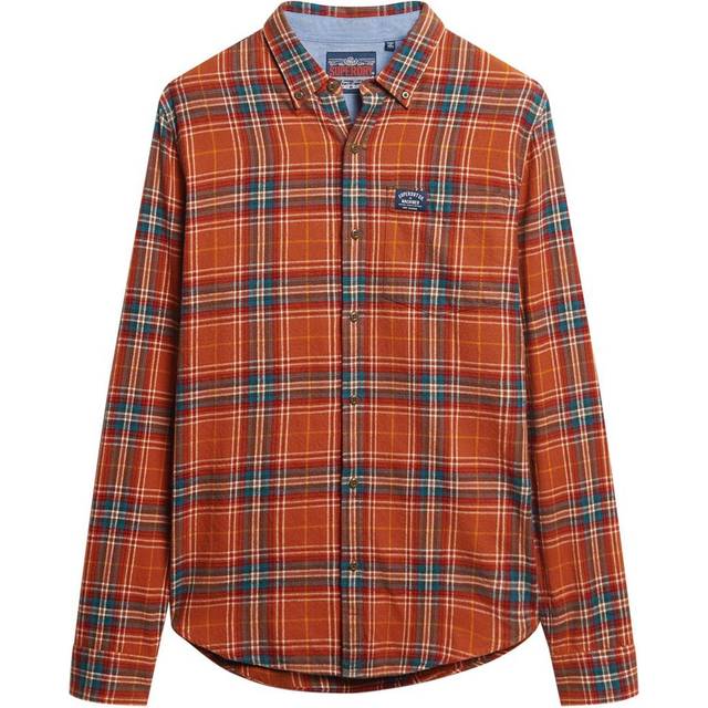 Long-sleeved lumberjack shirt in organic cotton Superdry - Orange