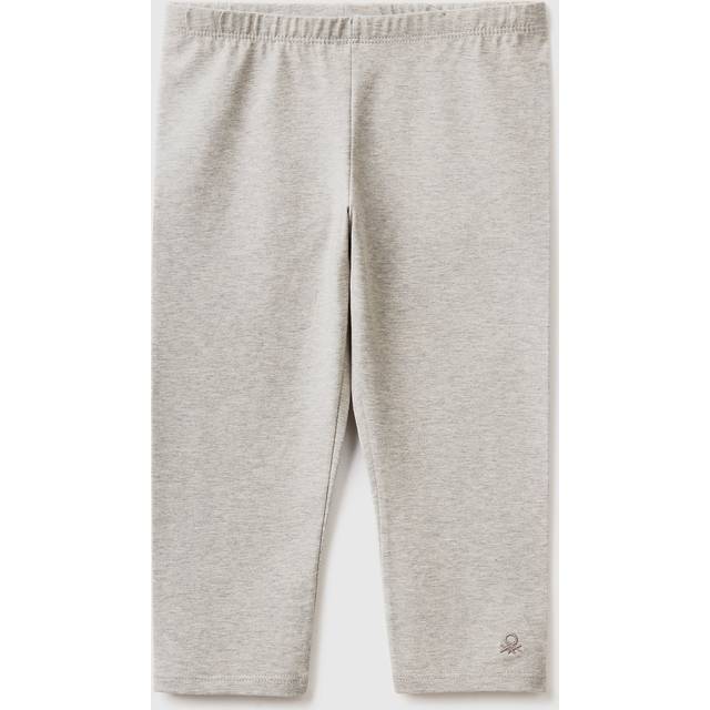 Benetton, Knee-length Stretch Cotton Leggings, size XL, Gray, Kids