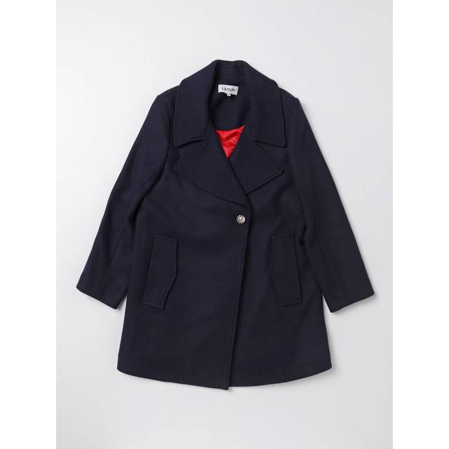 Kids Navy Coat with Button Fastening