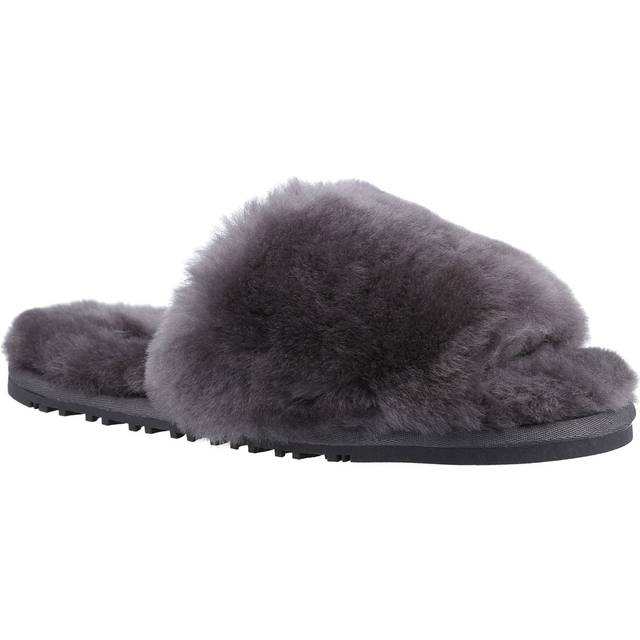 Cotswold Westfield Womens Sheepskin Slippers | Slip On Shoes  | Grey  | UK Size 6