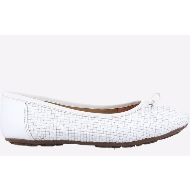 Hush Puppies Janelle Woven Womens Ballerina Shoes | Slip On Shoes  | White  | UK Size 8