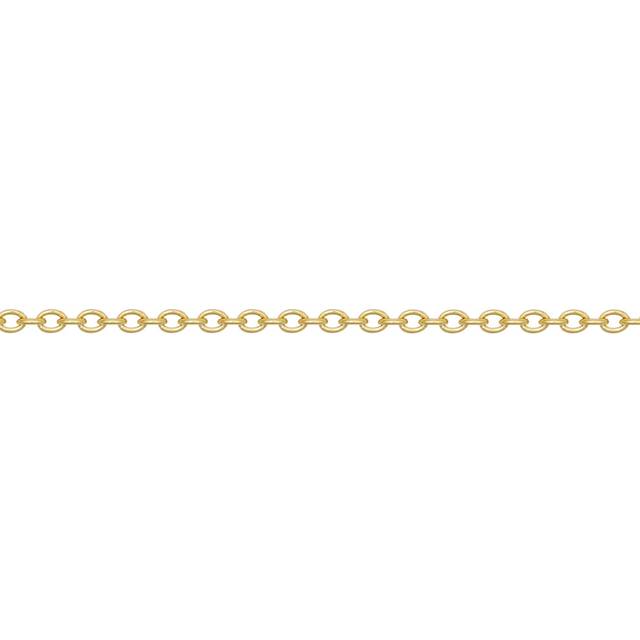 Jewelco London Ladies Gold-Plated Sterling Silver Oval Micro Belcher Rolo Pendant Chain Necklace, 16-20 inch 40-50cm - ACN044B