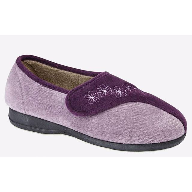 Sleepers Gemma Memory Foam Slippers Womens | Slippers  | Purple/Lilac  | UK Size 6