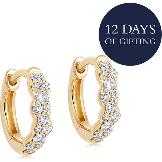 Solid Gold Interstellar Mini Natural Diamond Hoops