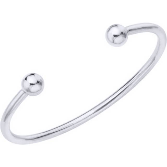 Jewelco London Kids Rhodium Plated Sterling Silver Torque Baby Bangle Bracelet 2.5mm - AKB012
