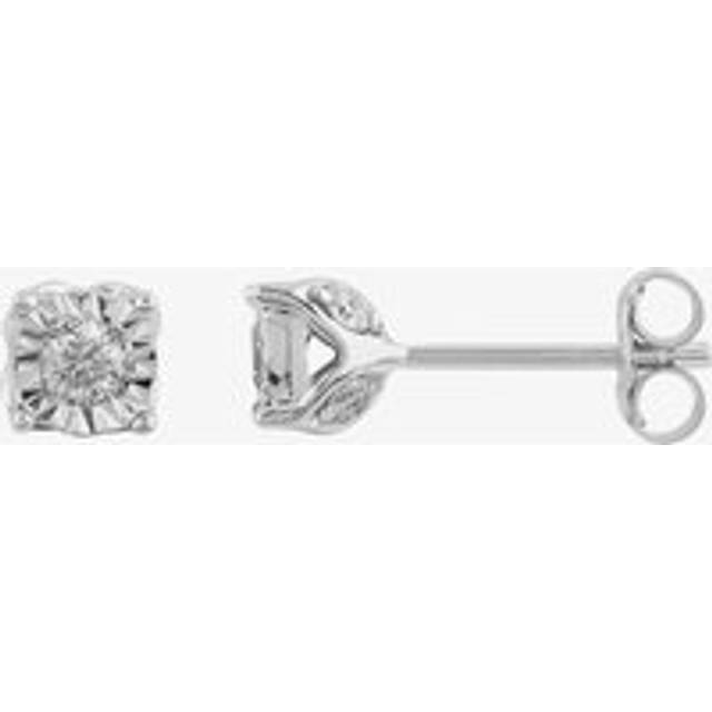 9ct White Gold 0.25ct Four Claw Diamond Stud Earrings THE19683-25CH - Silver