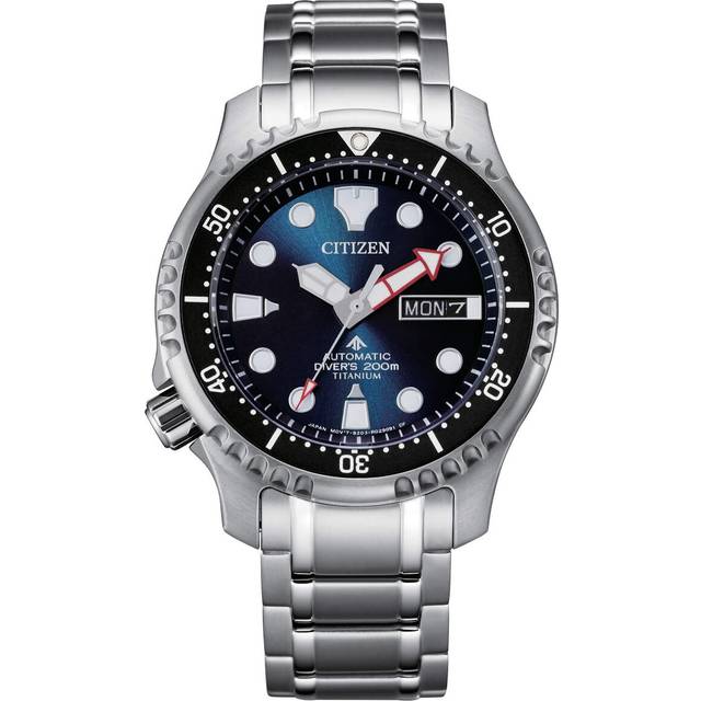 Citizen NY0100-50M Men's Promaster Diver Automatic Watch, Blue Dial, Titanium Bracelet
