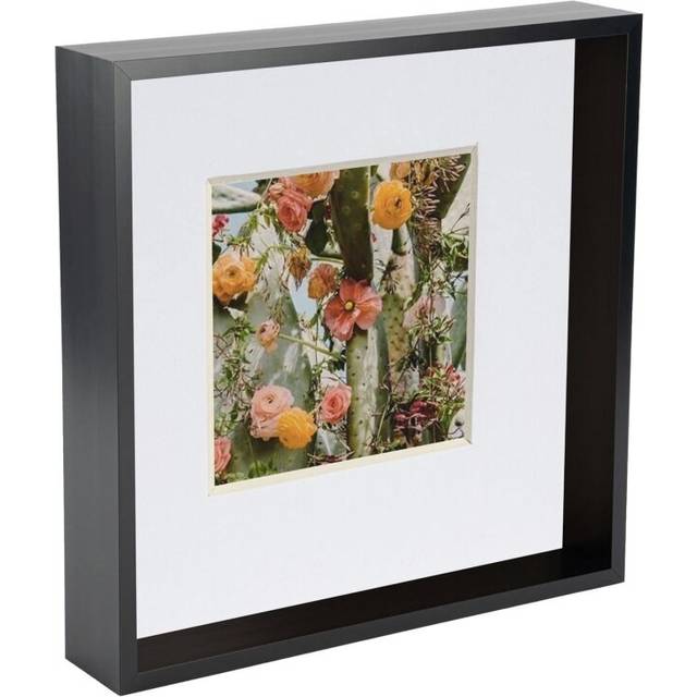 10" x 10" 3D Deep Box Photo Frame - with 6" x 6" Mount - Black