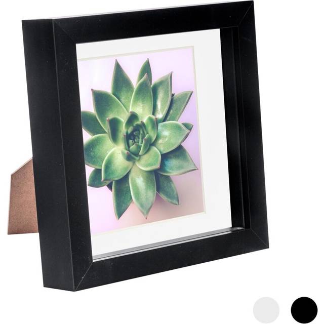 6" x 6" Black 3D Box Photo Frame - with 4" x 4" Mount - White Mount