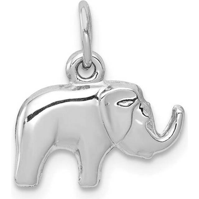 14K White Gold Elephant Charm
