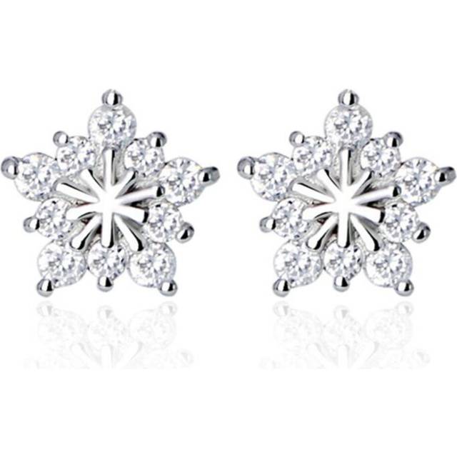3PCS Copper Earrings  Fashion Lovely Princess Snowflake Pentacle Jewelry - Brown
