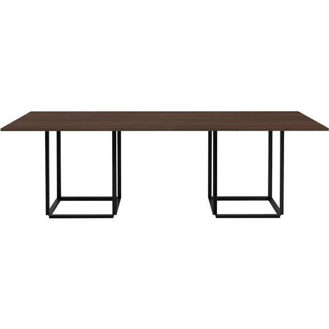 New Works Florence rectangular dining table Smoked oak. black stand