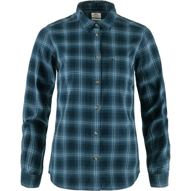 Fjällräven Ovik Flannel Shirt - Skjorta Dam Dark Navy / Indigo Blue S