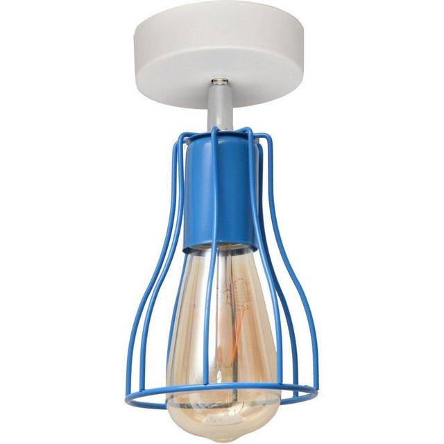 Helam - Tube Semi Flush Light White, Blue 10cm