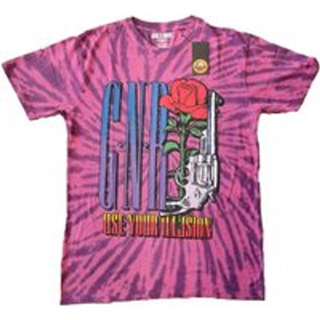 Guns N Roses Unisex Adult UYI Pistol Tie Dye T-Shirt L purple