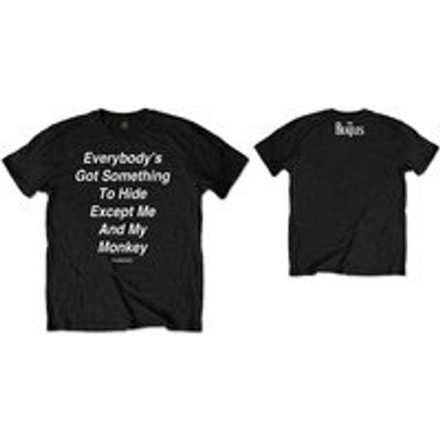 (M, Black) The Beatles Unisex Adult Me And My Monkey Back Print T-Shirt