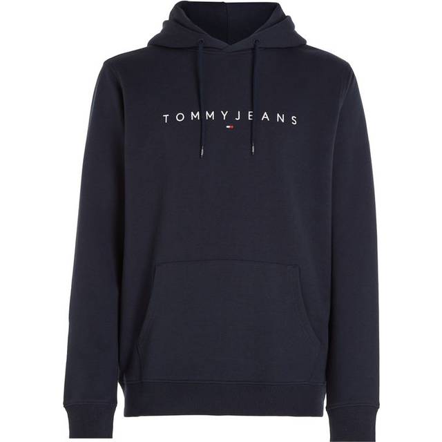 Tommy Jeans, Sweatshirts & Hoodies, Herr, XL, Bomull, Linear Logo Hoodie - blue (XL)