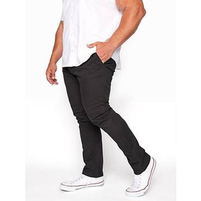 Inside Leg Size 32", Waist Size 50 Mens Badrhino Big & Tall Black Stretch Chinos Big & Tall - 32" 50