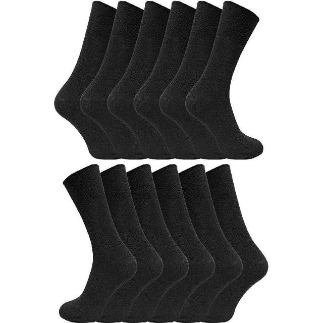(TSFD01, 6-11 UK) 12 Pair Mens 100% Cotton Diabetic Friendly Socks
