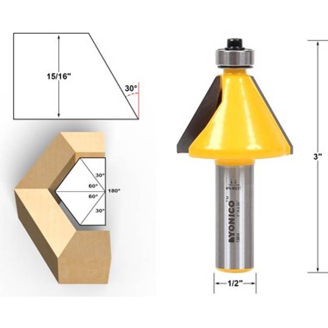 13914 30 Degree Bevel Edge Forming Router Bit 1/2-Inch Shank