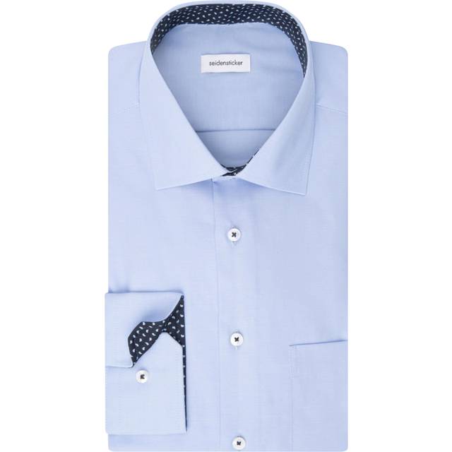 Seidensticker Business Shirt Regular Long Sleeve Kentcollar Uni Herr Långärmade Skjortor Stl. 46 - Från Magasin - Blue (46)