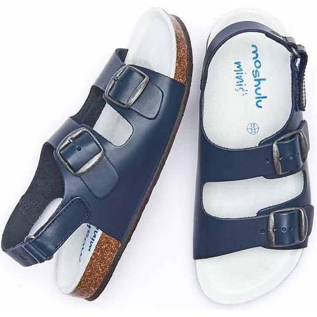 'Mini Palme Waxy' Cork Footbed Sandals - Navy - Infant 10