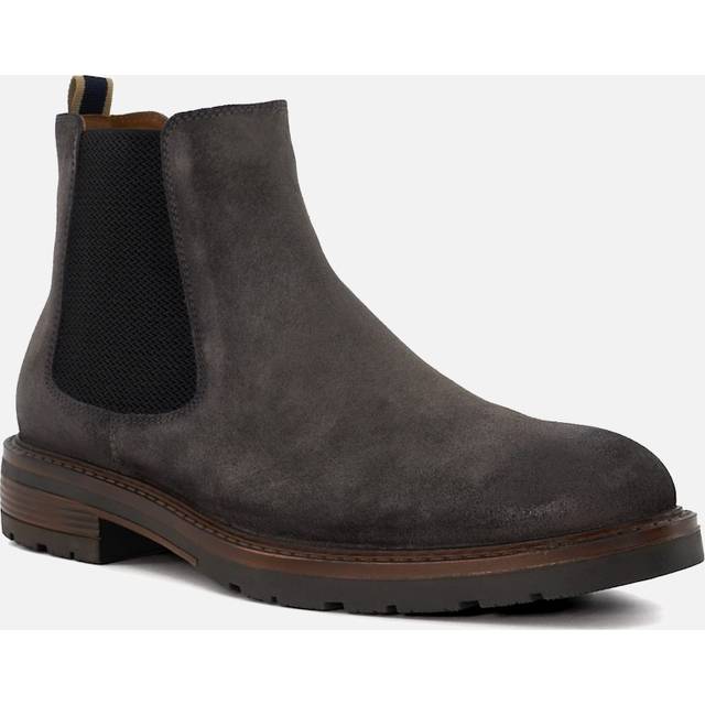 Dune London Mens CHELTENHAM Casual Chelsea Boots - Grey Suede - Size UK 7