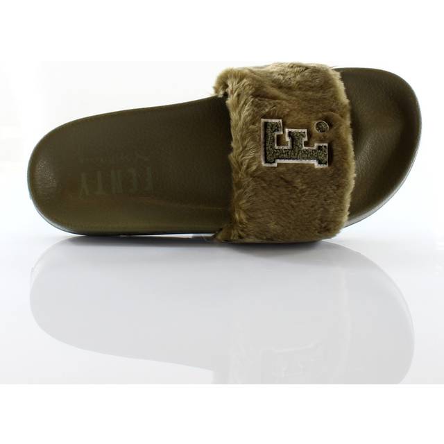 Puma x leadcat fenty fu fur womens olive sliders