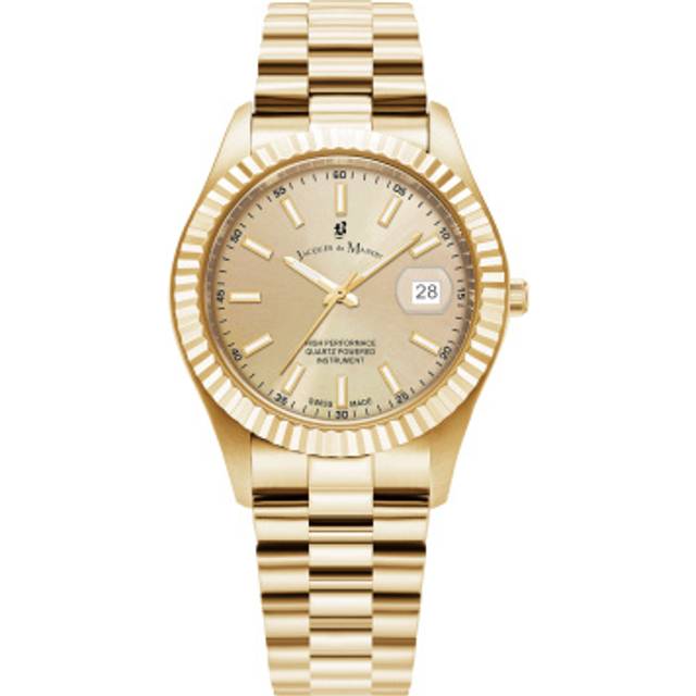 Jacques Du Manoir Swiss-made Gents Inspiration Gold Plated Bracelet Watch, Gold, Men