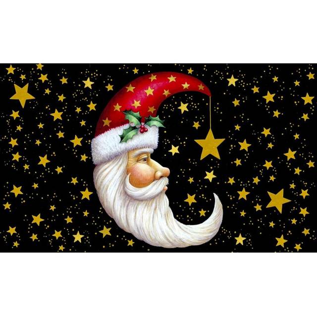 Santa Moon Christmas Doormat 50 x 80 cm Winter Outdoor Doormat Entrance