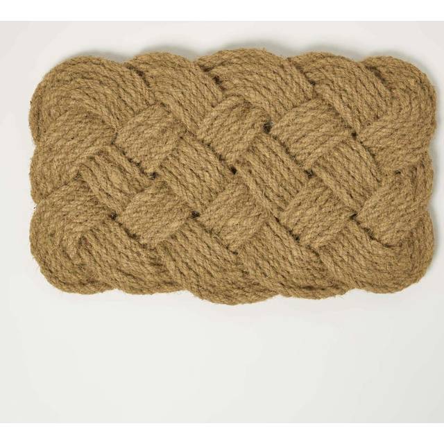 Homescapes Knotted Coir Doormat 75 x 45 cm Non-Slip Rubber Back - Brown
