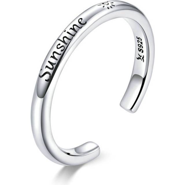 Silver plating Sunshine Engrave Adjustable Finger Rings for Women Stackable Jewelry