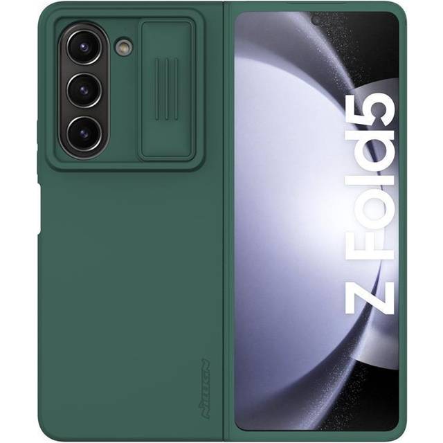 Nillkin för Samsung Galaxy Z Fold 5-fodral CamShield Silikonfodral Skjutkamera Stötsäkert bakstycke för Samsung Fold 5 5G Samsung Galaxy Z Fold 5 grön