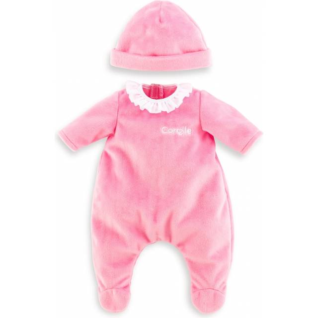 Corolle Baby Pajamas and Beanie Set - Rose - 30 cm