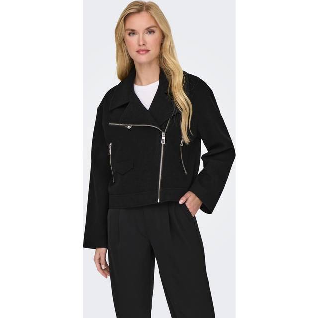 Onlnancy Bikerjacka Med Läderlook