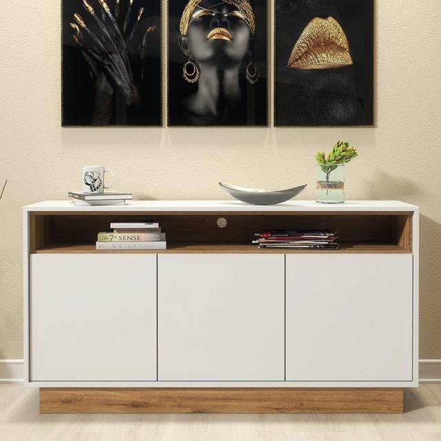 Sideboard 130cm Loft Creative Furniture - Grey & Oak