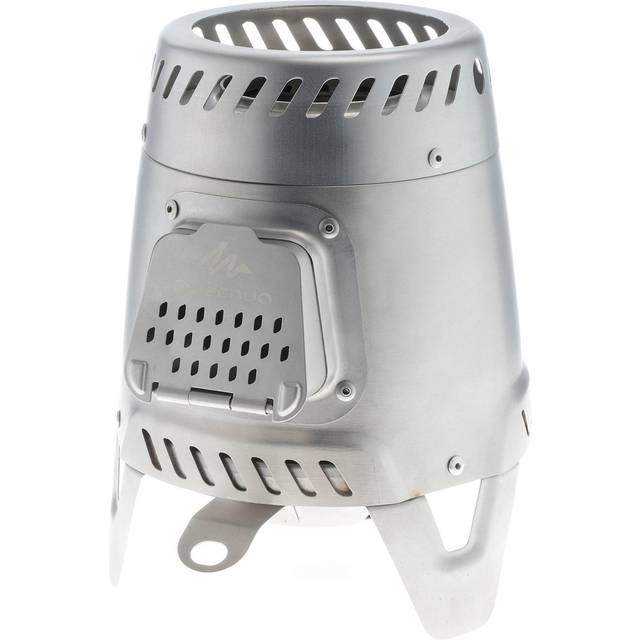 Decathlon Wood-Burning Stainless Steel Camping Stove - Grey