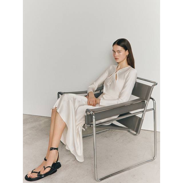 White Freya Long Sleeve Dress (M)