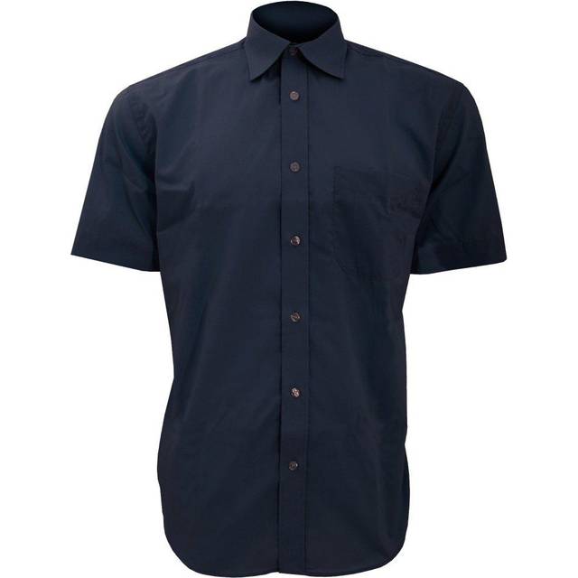 (17.5inch, Dark Navy) Kustom Kit Mens Short Sleeve Business Shirt