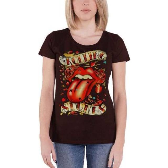 (L, Charcoal Grey) The Rolling Stones Womens/Ladies Stars Logo T-Shirt