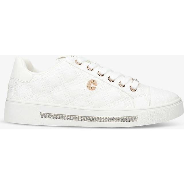 Carvela Diamond Quilt Lace-Up Trainers, White