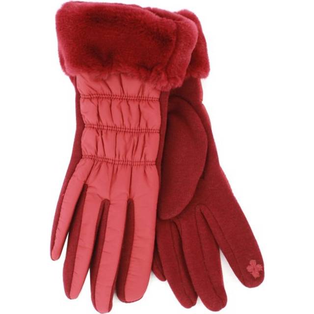 (One size, Wine) Eastern Counties Leather Womens/Ladies Giselle Faux Fur Cuff Gloves