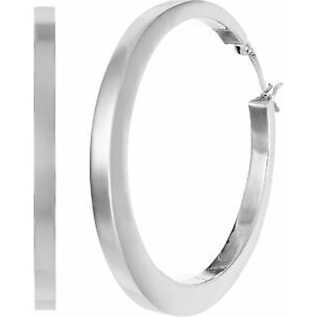 Hoop earrings sterling silver extra large chunky square tube hoops - silverly